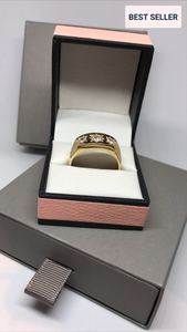 Gents large 3 stone Gypsy ring - London Fifth Avenue jewellery  