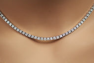 Silver Tennis Necklace - London Fifth Avenue jewellery  