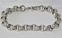 Load image into Gallery viewer, Silver fancy Cz Oval Link Belcher Chain - London Fifth Avenue jewellery  
